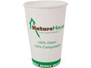 NatureHouse C016 Compostable Paper PLA Cup 16 oz Black 50 Pack