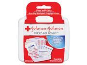 Johnson Johnson Red Cross 8295 Mini First Aid To Go Kit 12 Pieces Plastic Case