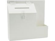 Deflect o 79803 Plastic Suggestion Box with Locking Top 13 3 4 x 3 5 8 x 13 White