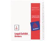 Avery 01704 Allstate Style Legal Side Tab Dividers 25 Tab 76 100 Letter White 25 Set