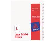Avery 01706 Allstate Style Legal Side Tab Dividers 25 Tab 126 150 Letter White 25 Set