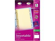 Avery 11102 WorkSaver Insertable Tab Index Dividers 5 Tab 8 1 2 x 5 1 2 Clear Five