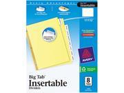 Avery 11112 WorkSaver Big Tab Reinforced Dividers w Clear Tabs 8 Tab Letter Buff
