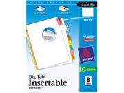 Avery 11123 WorkSaver Big Tab Dividers Multicolor Tabs 8 Tab Letter White