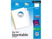 Avery 11124 WorkSaver Big Tab Dividers Clear Tabs 8 Tab Letter White 1 Set