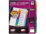 Avery 11135 Ready Index Contemporary Table of Contents Divider 1 10 Multi Letter