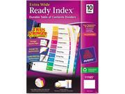 Avery 11165 Extra Wide Ready Index Dividers 10 Tab 9 1 2 x 11 Assorted 10 Set