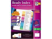 Ready Index Customizable Table of Contents Asst Dividers 15 Tab Ltr 6 Sets