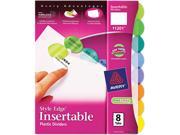 Insertable Style Edge Tab Plastic Dividers 8 Tab Letter