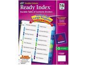 Avery 11320 Ready Index Two Column Table of Contents Divider Title 1 16 Multi Letter