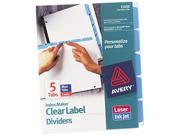 Avery 11410 Index Maker Divider w Color Tabs Blue 5 Tab Letter 5 Sets Pack