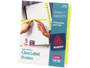Avery 11414 Index Maker Divider w Color Tabs Yellow 5 Tab Letter 5 Sets Pack