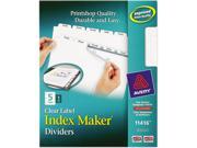 Avery 11416 Index Maker Clear Label Dividers 5 Tab Letter White
