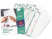 Avery 11422 Index Maker White Dividers For Copiers 8 Tab Letter Clear 5 Sets Pack