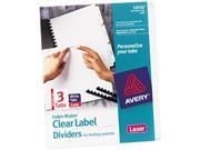Avery 11430 Index Maker Clear Label Unpunched Divider 3 Tab Letter White 5 Sets