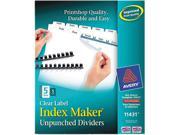 Avery 11431 Index Maker Clear Label Unpunched Divider 5 Tab Letter White 5 Sets