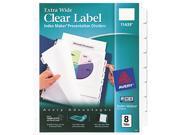 Avery 11439 Index Maker Clear Label Dividers 8 Tab 11 1 4 x 9 1 4 White