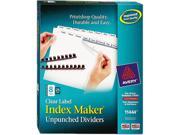 Avery 11444 Index Maker Clear Label Unpunched Divider 8 Tab Letter White 25 Sets