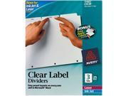 Avery AVE11445 Index Maker Clear Label Dividers 3 Tab Letter White 25 Sets