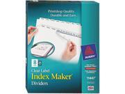 Avery AVE11447 Index Maker Clear Label Dividers 8 Tab Letter White 25 Sets