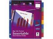 Avery 11903 WorkSaver Big Tab Plastic Dividers Slash Pocket 8 Tab Letter Assorted
