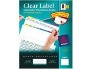 Avery 11991 Index Maker Clear Label Contemporary Color Dividers 8 Tab 5 Sets Pack