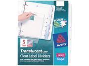 Avery 12449 Index Maker Clear Label Punched Dividers 5 Tab Letter 5 Sets Pack