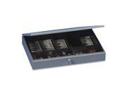 STEELMASTER by MMF Industries 2215CBTGY Extra Wide Steel Cash Box w 10 Compartments Key Lock Gray
