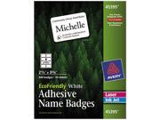 Avery 45395 EcoFriendly Name Badge Labels 2 1 3 x 3 3 8 White 400 Box