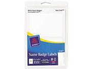 Printable Self Adhesive Name Badges 2 11 32 x 3 3 8 White 100 Pack