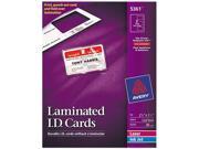 Avery 5361 Laminated Laser Inkjet ID Cards 2 x 3 1 4 White 30 Box