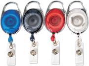 Advantus 75552 Carabiner Style Retractable ID Card Reel 30 Extension Assorted Colors 20 Pack 1 Pack