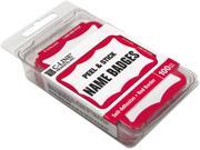 C line 92264 Self Adhesive Name Badges 2 x 3 1 2 Red 100 Box