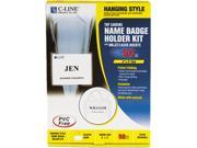 C line 96043 Badge Holder Kits Top Load 3 x 4 White 50 Box