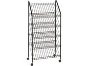 Safco Mobile Literature Rack 32 1 2w x 15 1 4d x 63 1 2 Charcoal