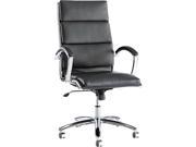 Alera Neratoli Series NR4119 ALENR4119 High Back Swivel Tilt Chair Black Soft Leather Chrome Frame