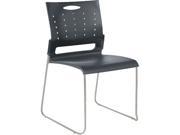 Alera ALESC6546 Continental Series Perforated Back Stacking Chairs Charcoal Gray 4 Carton