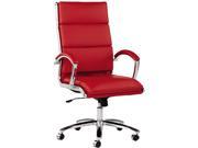 Alera 4139 Neratoli Series High Back Swivel Tilt Chair Red Soft Leather Chrome Frame