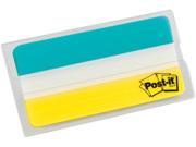 3M 68620AY3IN Post it Durable Tabs Write on20 Pack Aqua Yellow Tab
