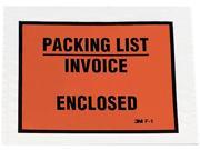 3M F1100 Packing List Invoice Enclosed Envelope Packing List 4.50 x 5.50 Self sealing Polyethylene 100 Box â€“ Orange 1 Box