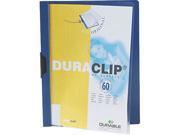 Durable 221407 DuraClip Report Cover w Clip Letter Holds 60 Pages Clear Dark Blue