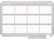 Bi Silque GA05106830 MasterVision 12 Month Planner 48x36 Aluminum Frame