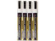 Deflect o SMA510 V4 WT Liquid Chalk Marker Chisel White 4 Pk