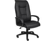 Boss Office Supplies B7602 Executive Leather Plus Chair W Padded Arm Knee Tilt