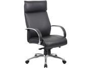 Boss Office Supplies B7712 BK High Back Executive Chair Black Finish Black Upholstery Knee Tilt