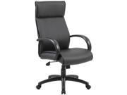 Boss Office Supplies B7711 BK High Back Executive Chair Black Finish Black Upholstery