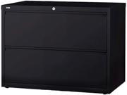 Realspace Pro 19057 Steel Lateral File 2 Drawer 28 H x 42 W x 18 5 8 D Black
