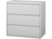 Realspace Pro 19061 Steel Lateral File 3 Drawer 40 1 4 H x 42 W x 18 5 8 D Light Gray