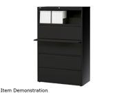 Realspace Pro 19063 Steel Lateral File 4 Drawer 52 1 2 H x 42 W x 18 5 8 D Black