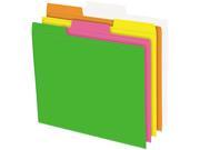 Pendaflex 40523 Glow File Folders 1 3 Cut Top Tab Letter Assorted Colors 24 Box